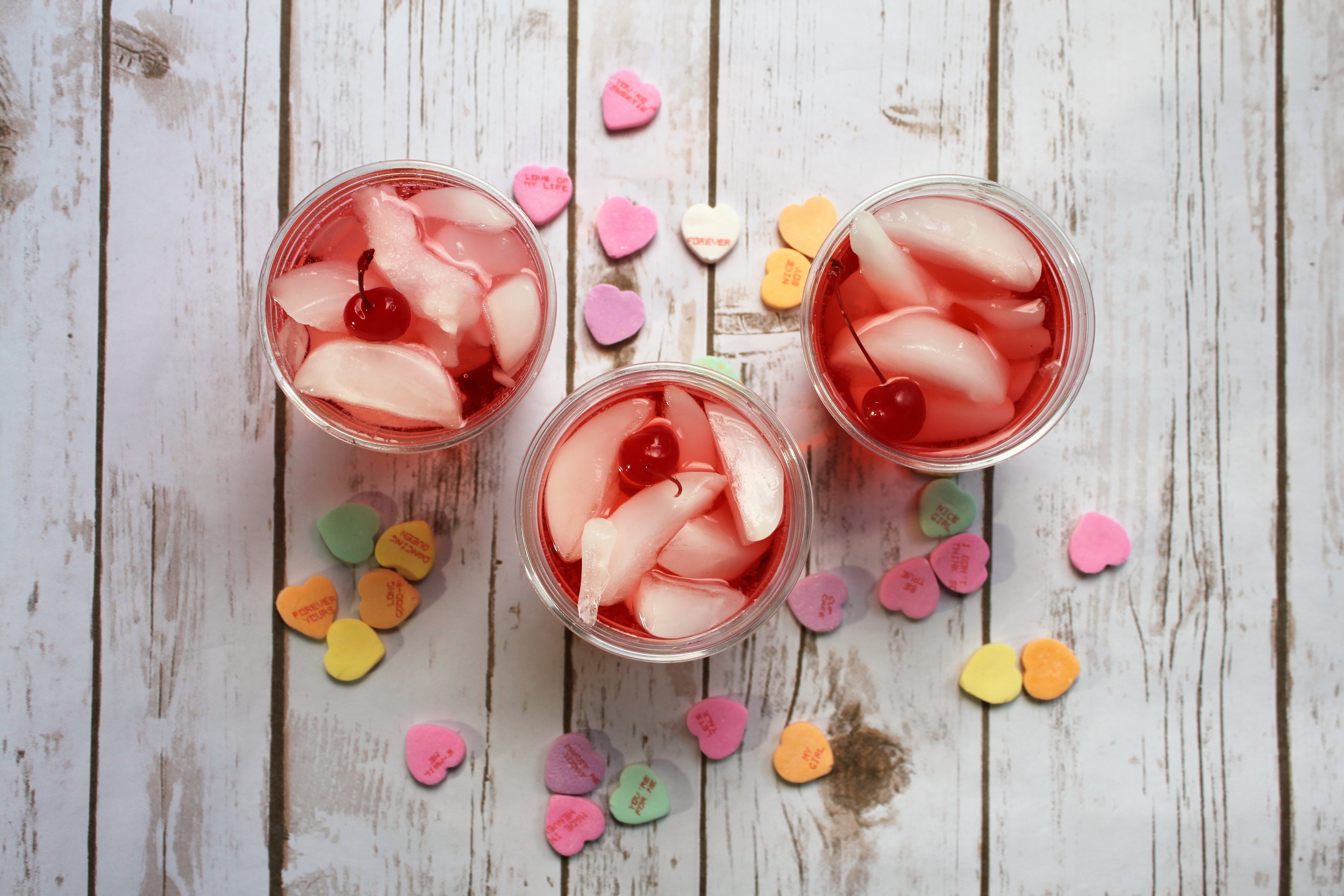 Shirley temples are a cute way to celebrate valentine's day with the family.
