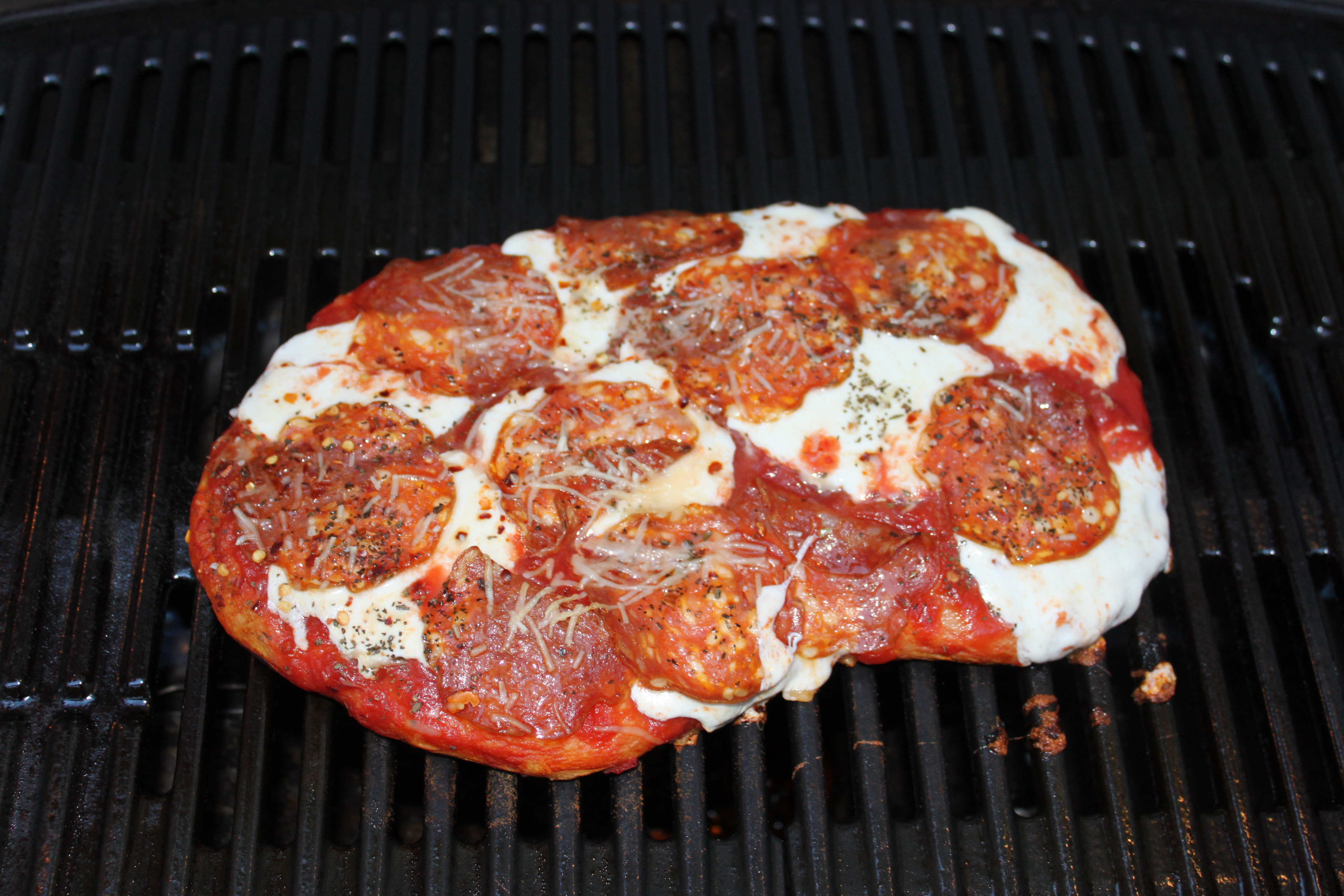 grilled pizza in the summer