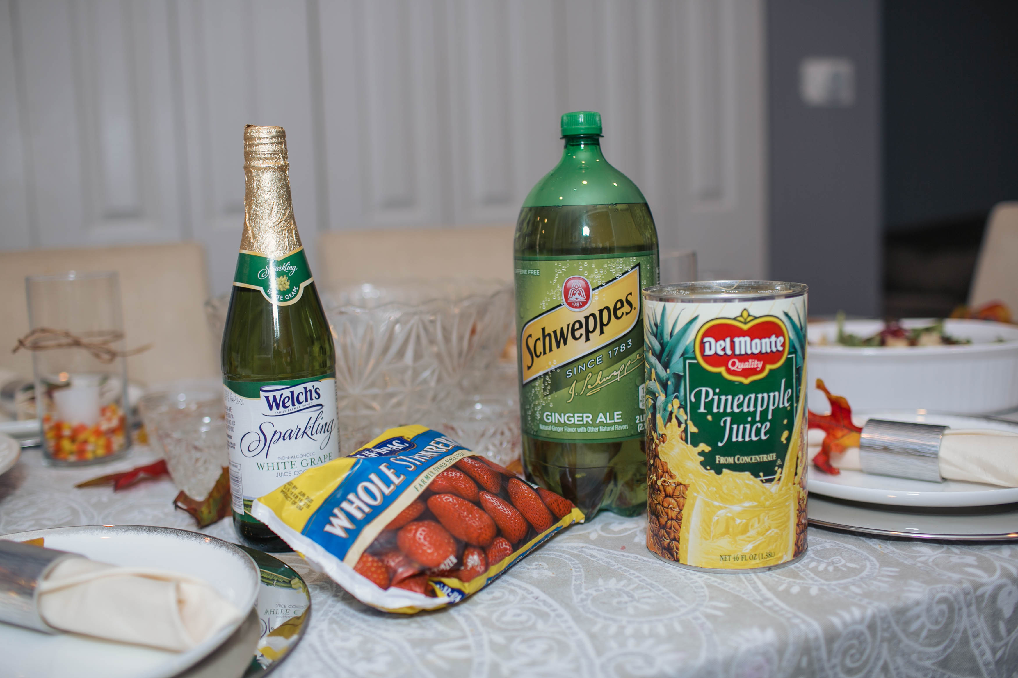 Punch ingredients for the easiest recipe for Friendsgiving 