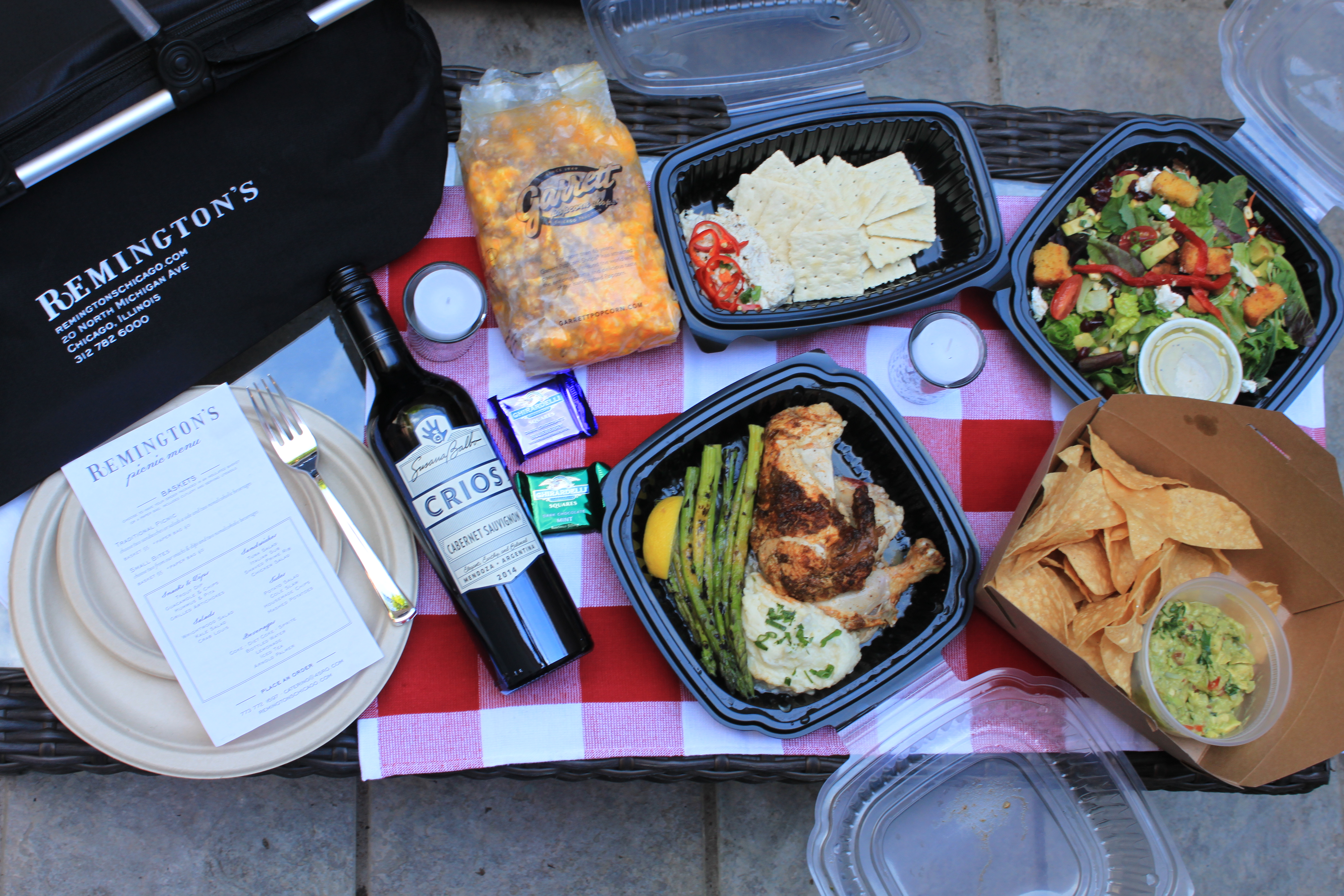 Picnic basket from Remington's Chicago is perfect for concerts at Millenium Park