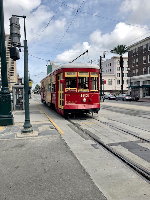 Trolley is an easy way to get around in New Orleans. 