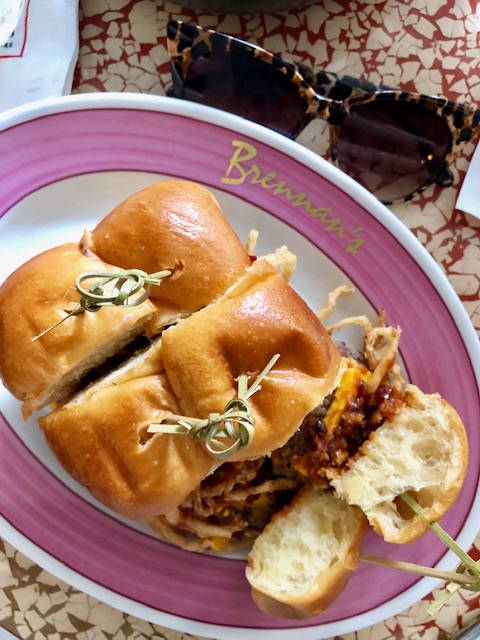 Brennan's New Orleans is such great place to brunch and has a courtyard for a la carte dining. The food and cocktails were so good, including these beef sliders. 