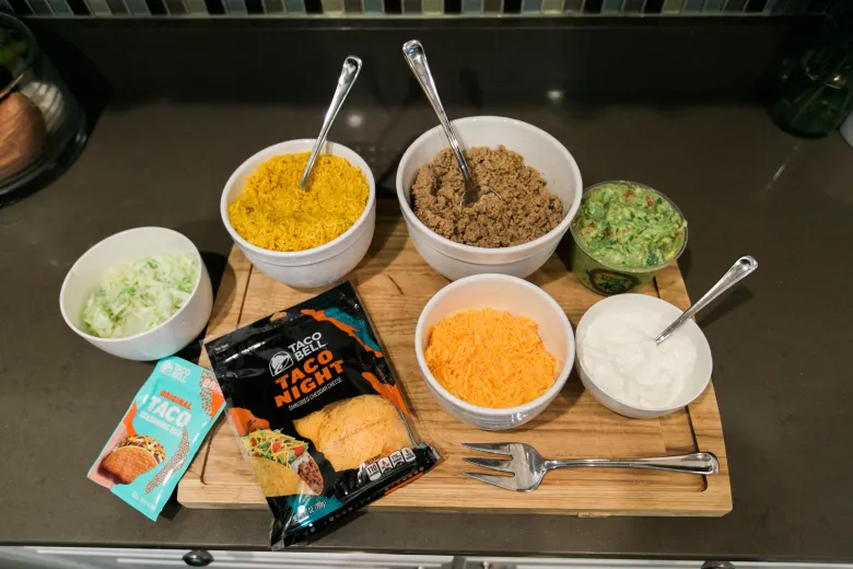 Taco Salad is a great weeknight meal and now Taco Bell has shredded cheese perfect for your family meals! 