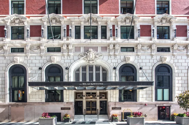 The Blackstone hotel in Chicago has beautiful architecture and available to tour during Open House Chicago 