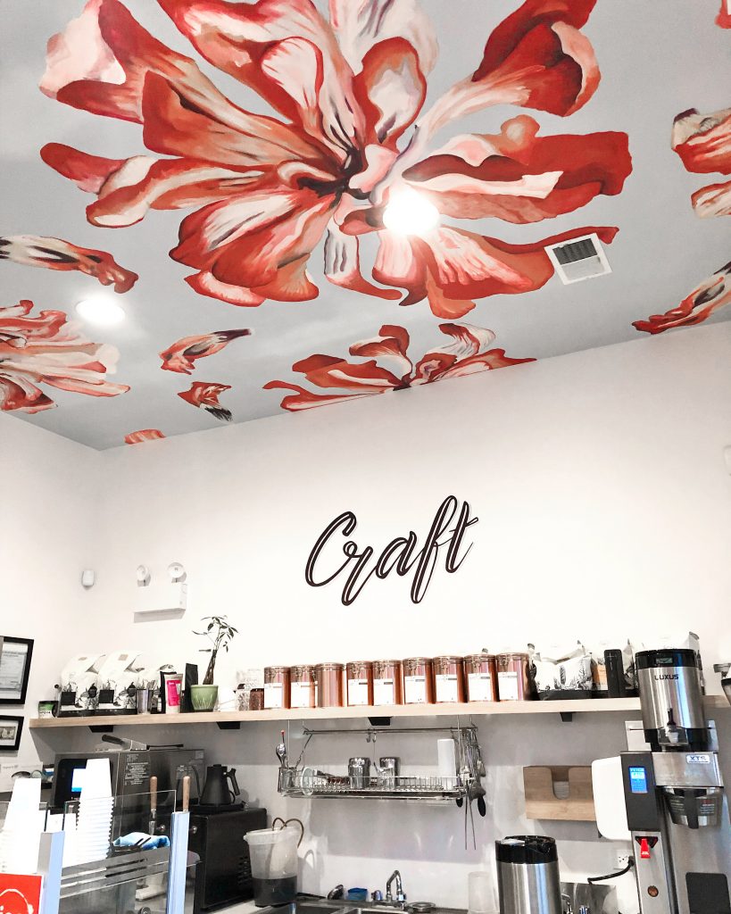 The hand painted mural at Necessary and Sufficient Coffee was painted by the owner. Such a cute shop in Logan square. 