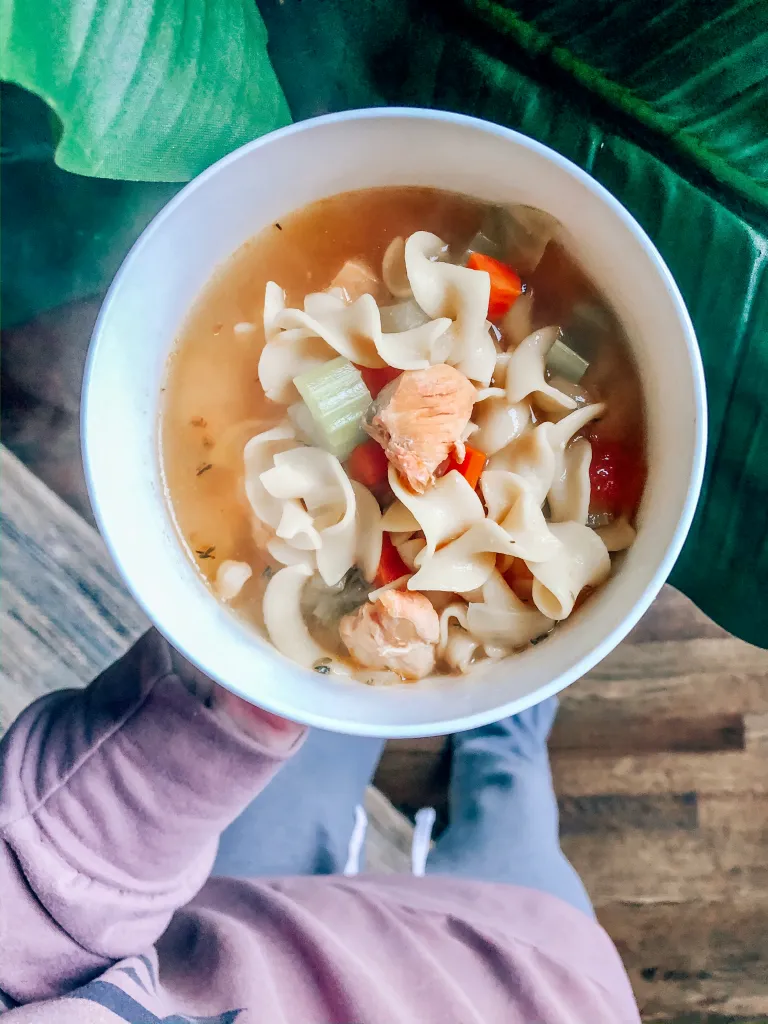 This chicken noodle soup is made from many ingredients you might have in your fridge right now! 